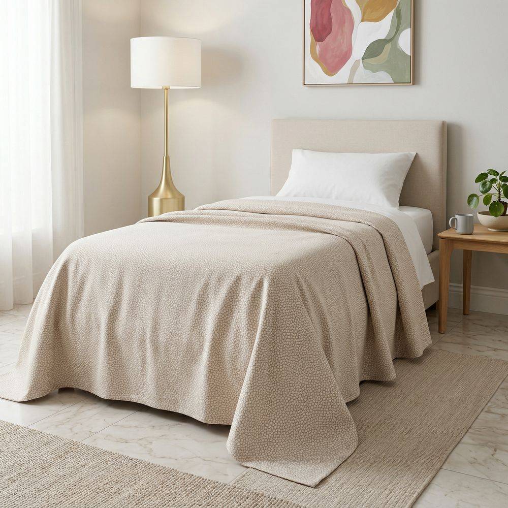 Copridivano Copriletto in piquet Sassolini Beige Singolo