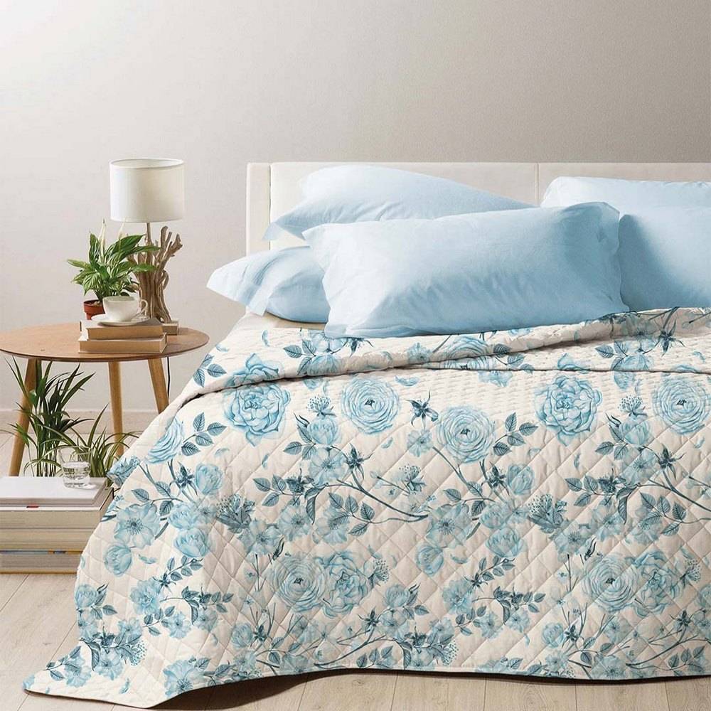 Boutis copriletto Alys Azzurro Matrimoniale