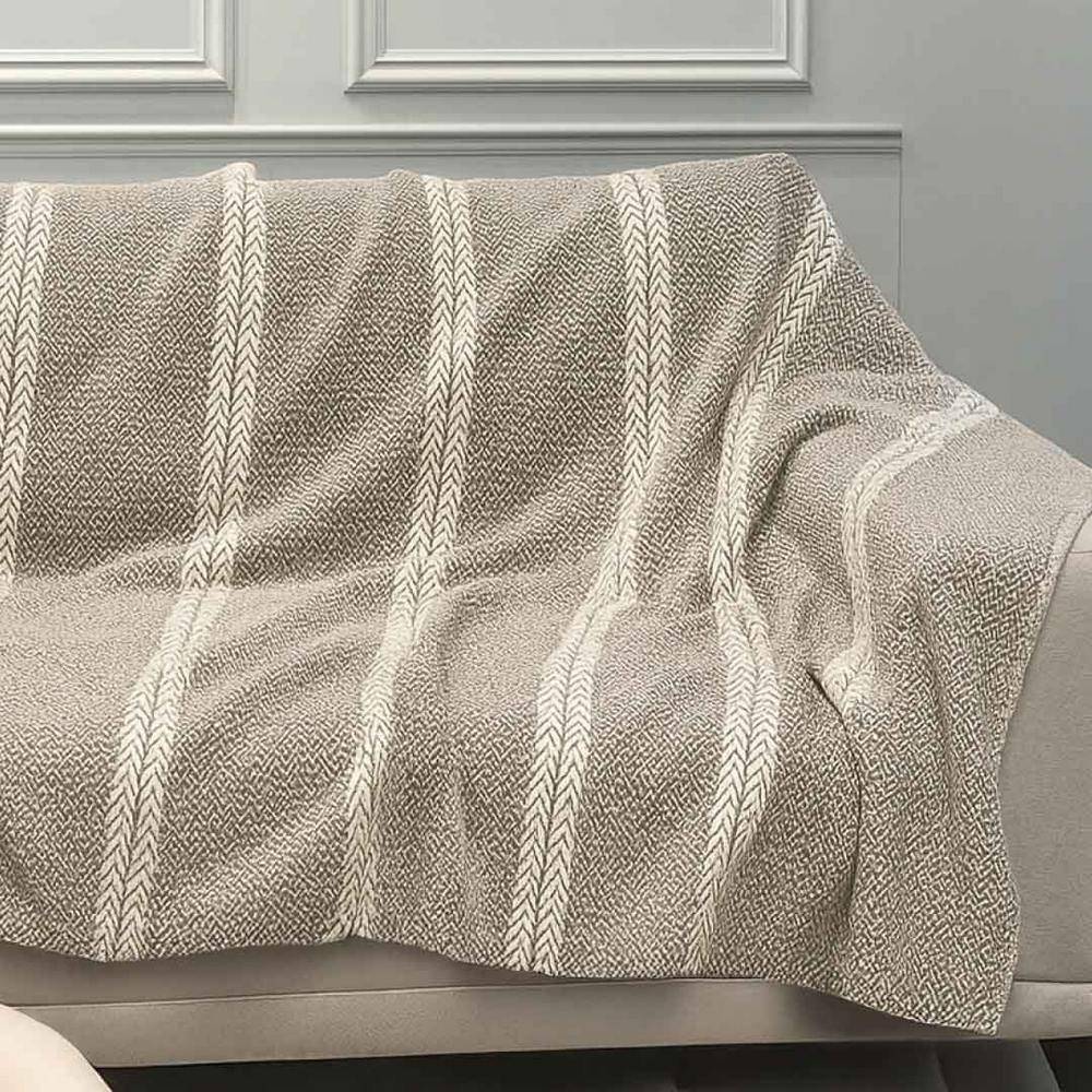 Copridivano Copriletto Tilly Fondo Beige Riga Marrone 250x250