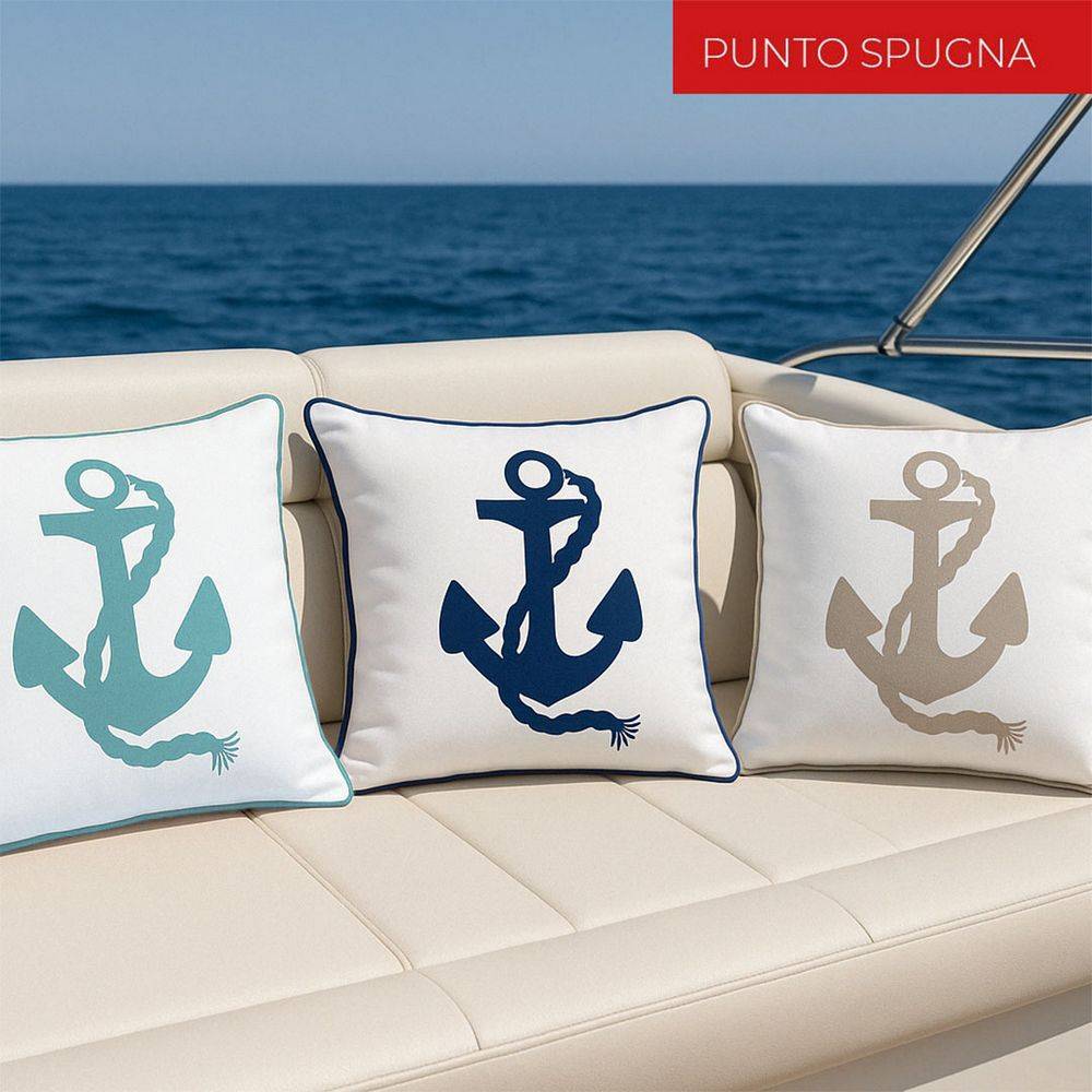 Federa cuscino Ricamo punto Spugna Stil Blu 45x45