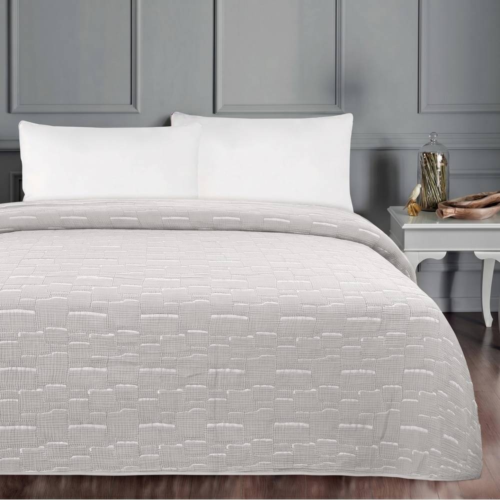 Copridivano Copriletto Jacquard Mirion Grigio 260x260