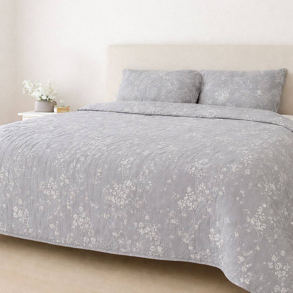 Copriletto Frescoletto Jacquard Kelly Grigio Matrimoniale