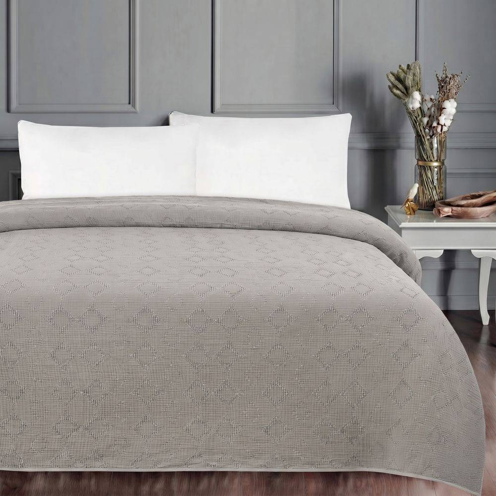 Copridivano Copriletto Jacquard Wenda Grigio 260x260