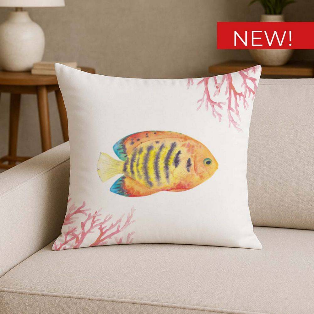 Federa cuscino Stampa digitale Santorini Pesce Corallo Rosa 45x45