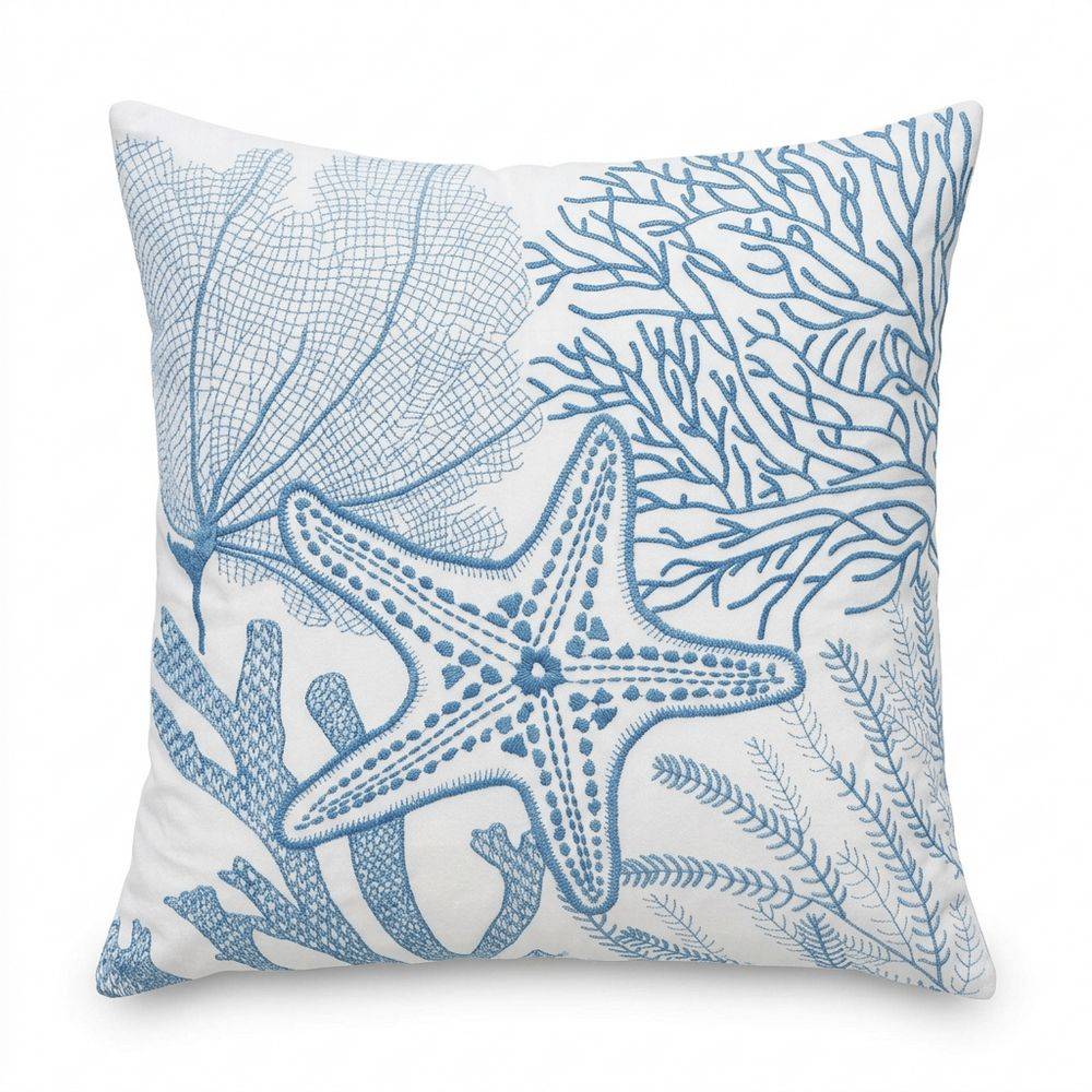 Federa cuscino Ricamata Miley Azzurro 45x45