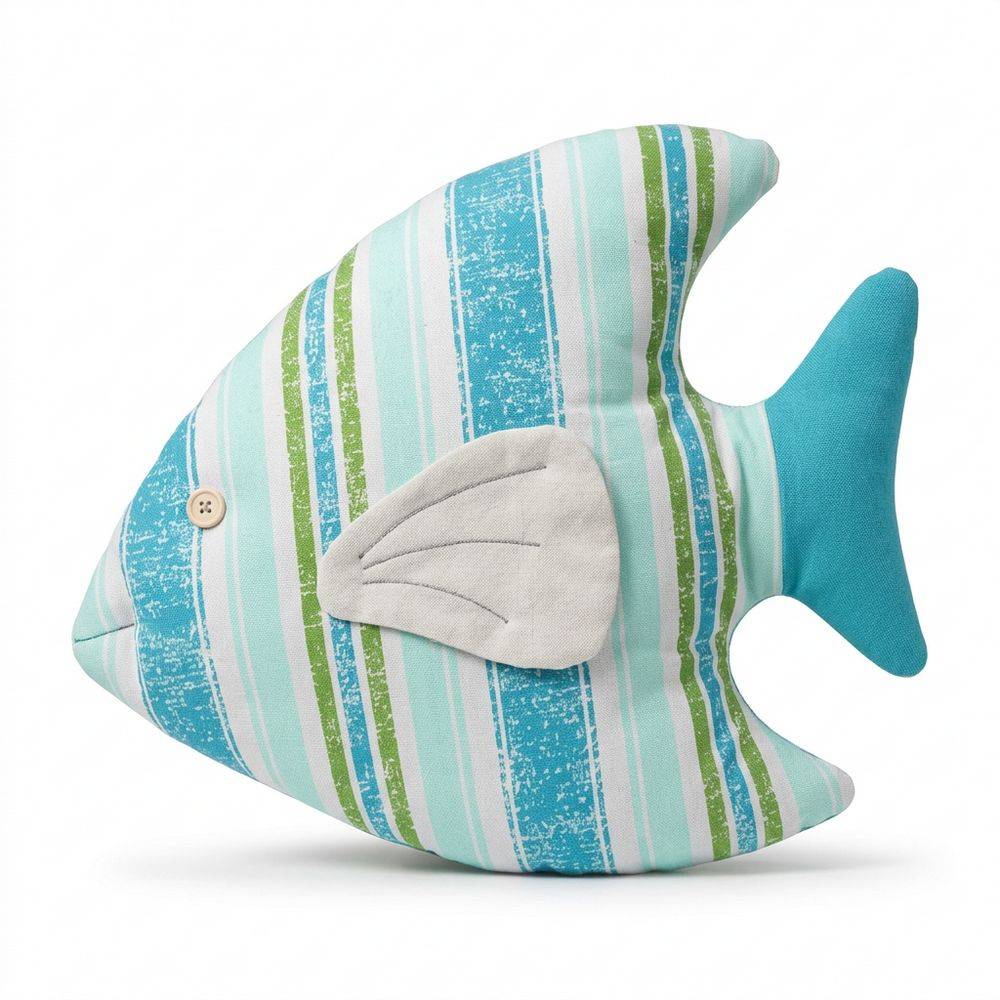 Cuscino Sagomato Shira Azzurro e Verde 46 x 41