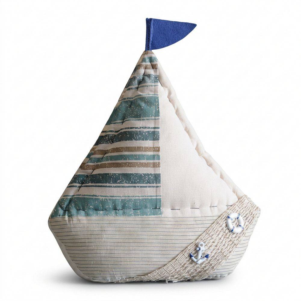 Fermaporta in Tessuto Skipper Blu e Beige H. 30