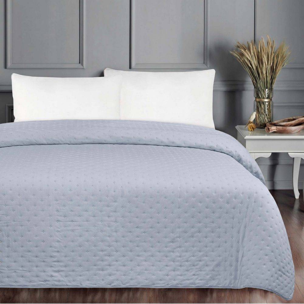 Quilt copriletto Double face Lila Perla Grigio Matrimoniale