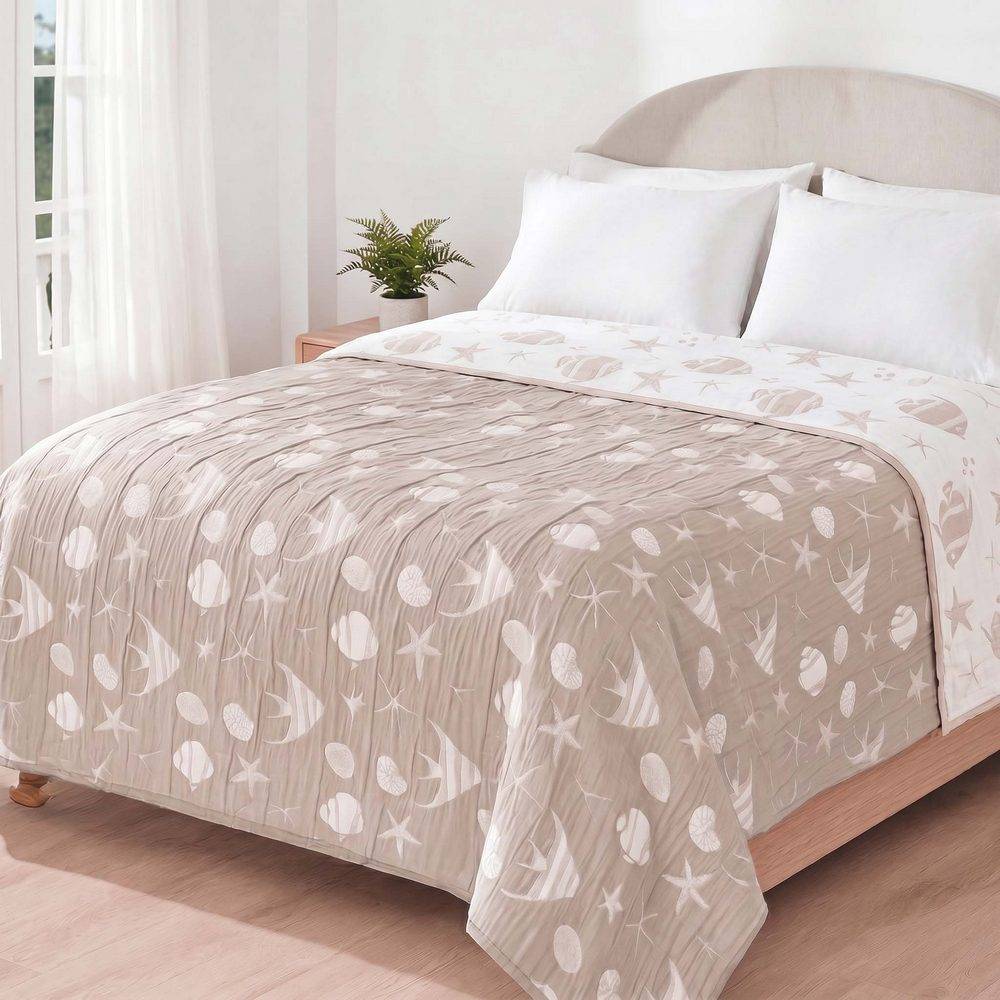 Copriletto Jacquard double face Charm Sabbia 170x260