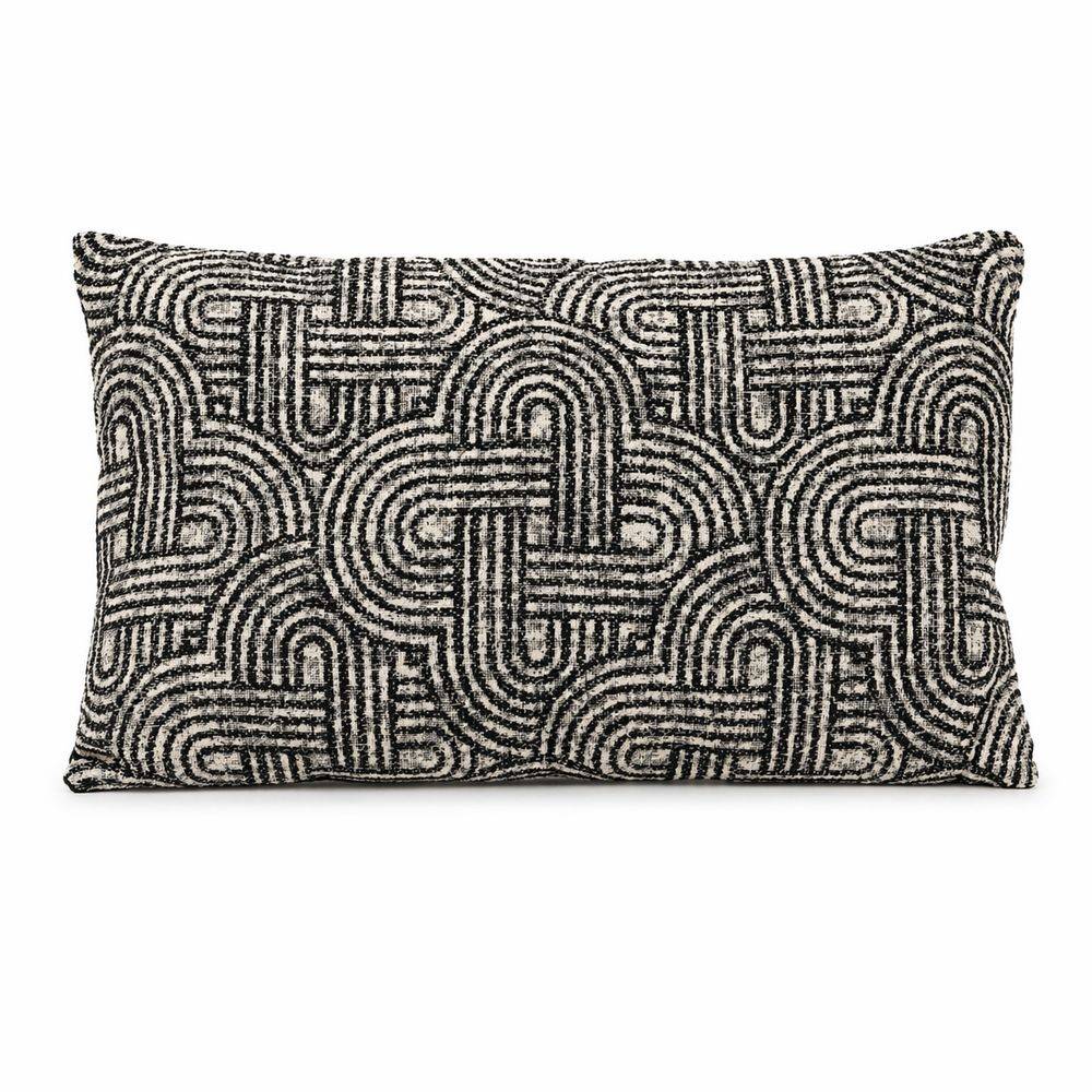 Cuscino Imbottito Jacquard Lumin Nero 30 x 50