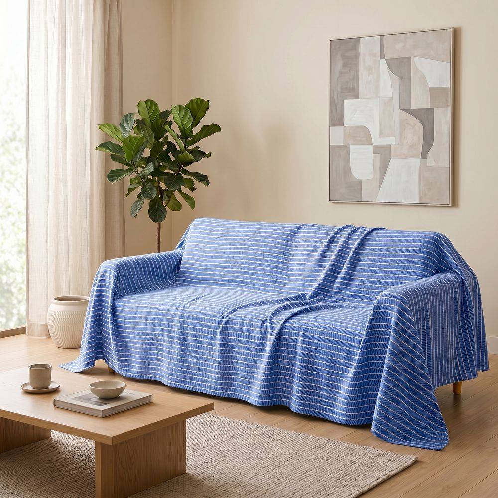 Copridivano Copritutto in ratier Fol Blu 170x250