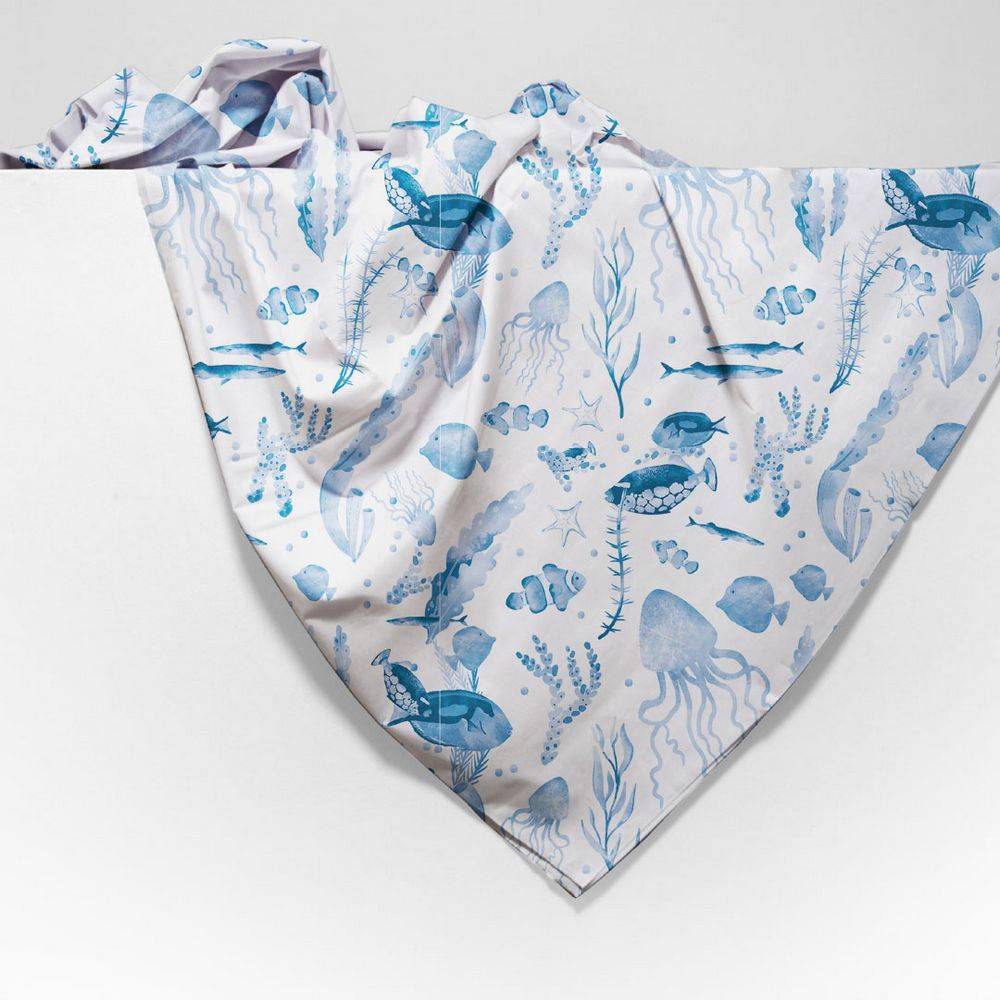 Copridivano Copritutto cotone leggero Maui Azzurro 170 x 295