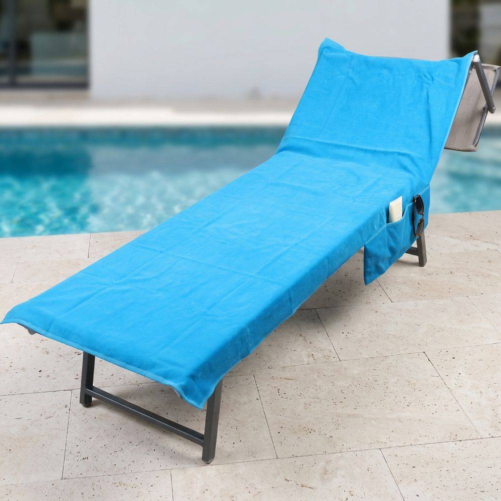 Telo mare per Lettino in Spugna Velour Naxos Turchese 70 x 190