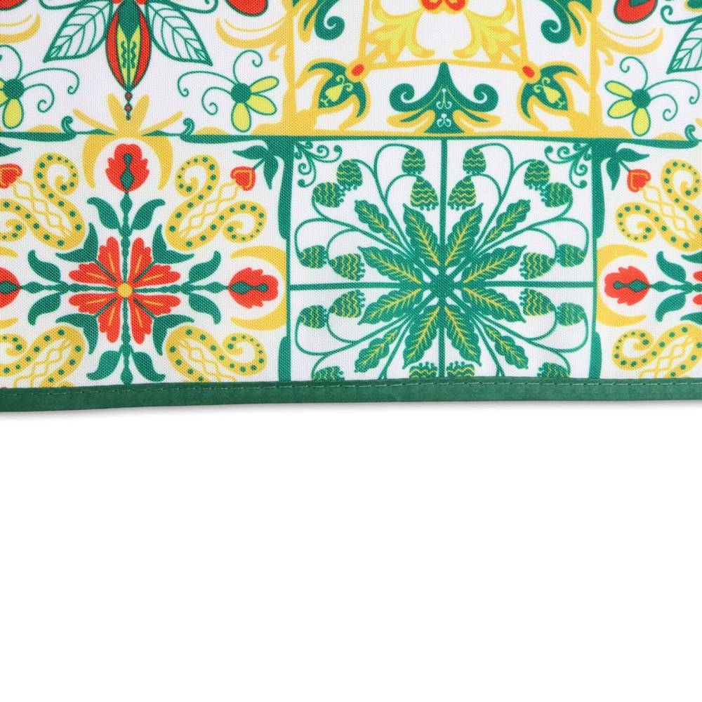Tovaglia Antimacchia Hydro Maiolica Disegno 4 Verde Giallo Rosso 140 x 300
