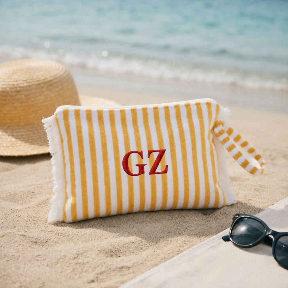 Pochette in Spugna Righe Giallo Personalizzata