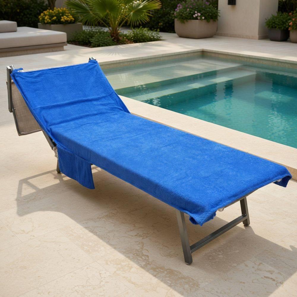Telo mare per lettino pool & beach Blu 75 x 190