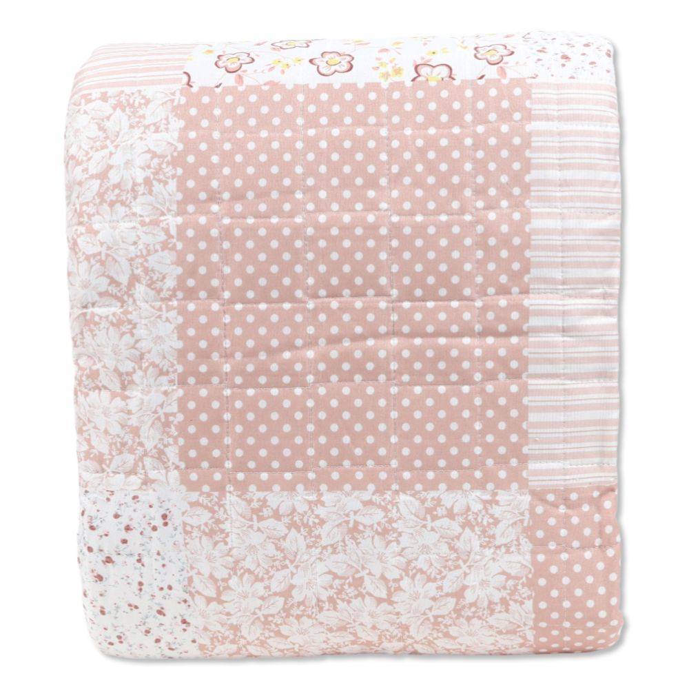 Trapuntino mezzastagione Classic Bouties Quadrati e Rose Dis 01 Matrimoniale