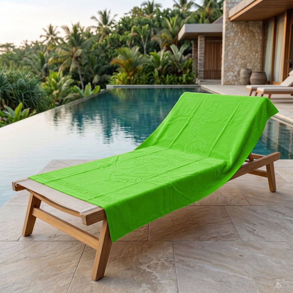Telo mare Spugna Jacquard Urgada Ancora Verde 90x160
