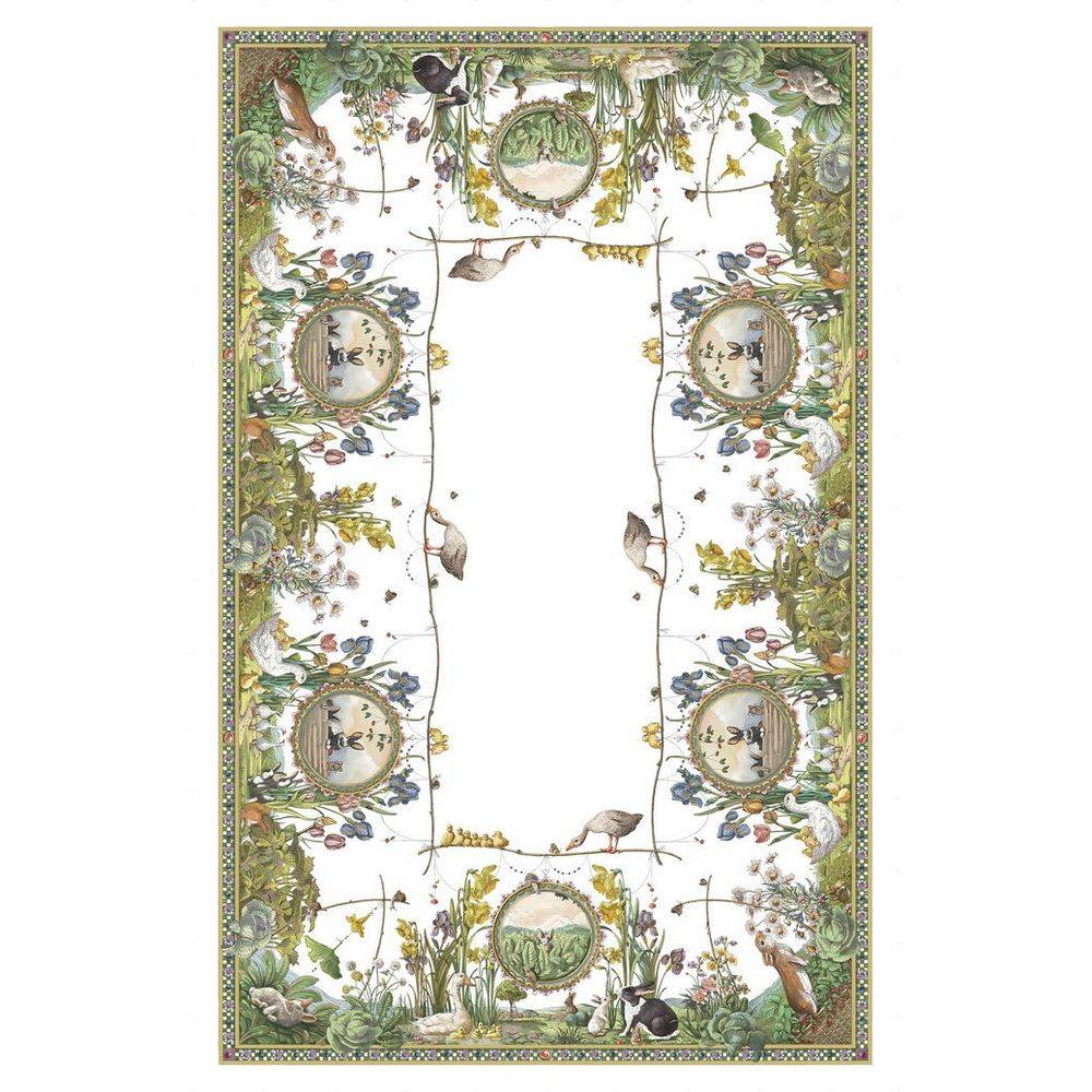 Tovaglia Tessitura Toscana Bunny Garden 100% Lino 160 x 230