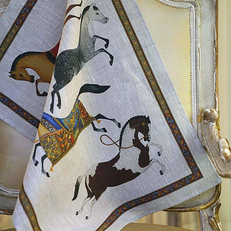 Canovaccio Tessitura Toscana Barnum Cavalli 100% Lino