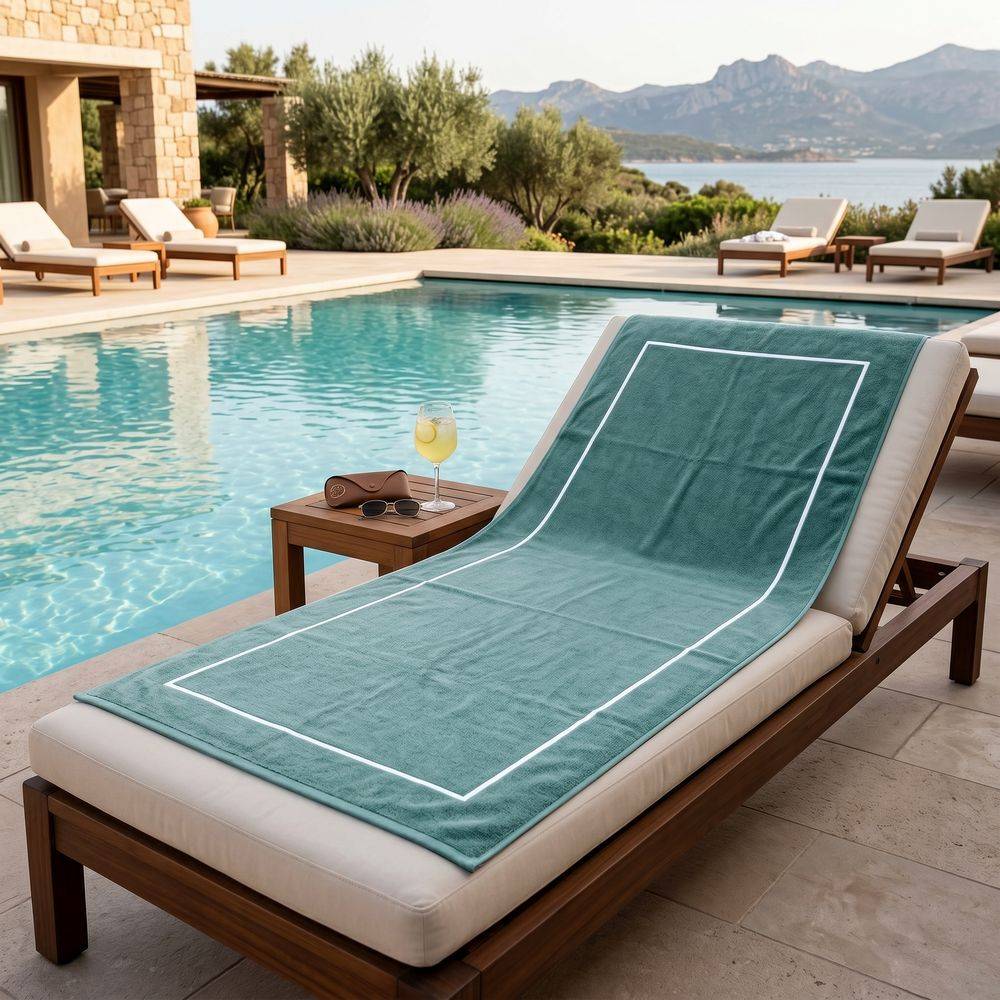 Telo mare Spugna Antibes Mare/Bianco 100x180 Personalizzato