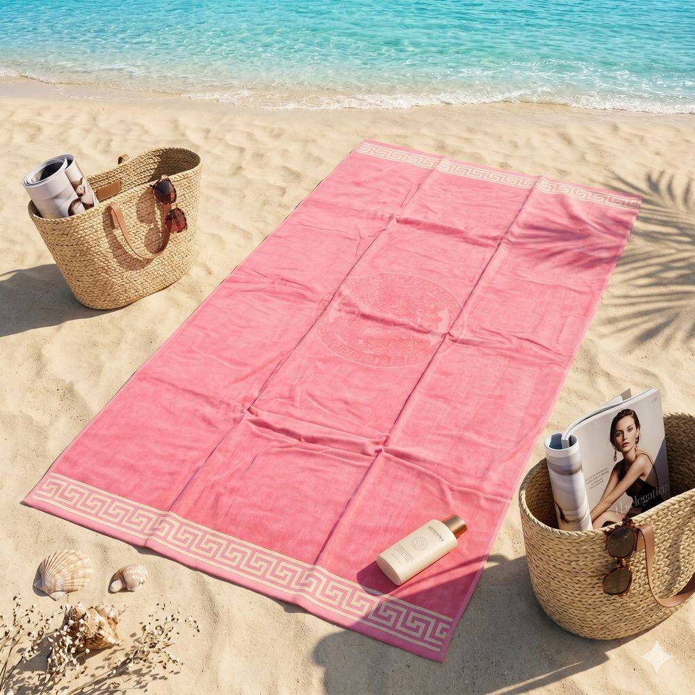Telo Mare Spugna Velour New Cameo Rosa 90x165