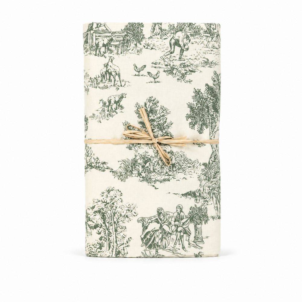 Copridivano copritutto Toile de Jouy Salvia fondo Panna 160 x 280