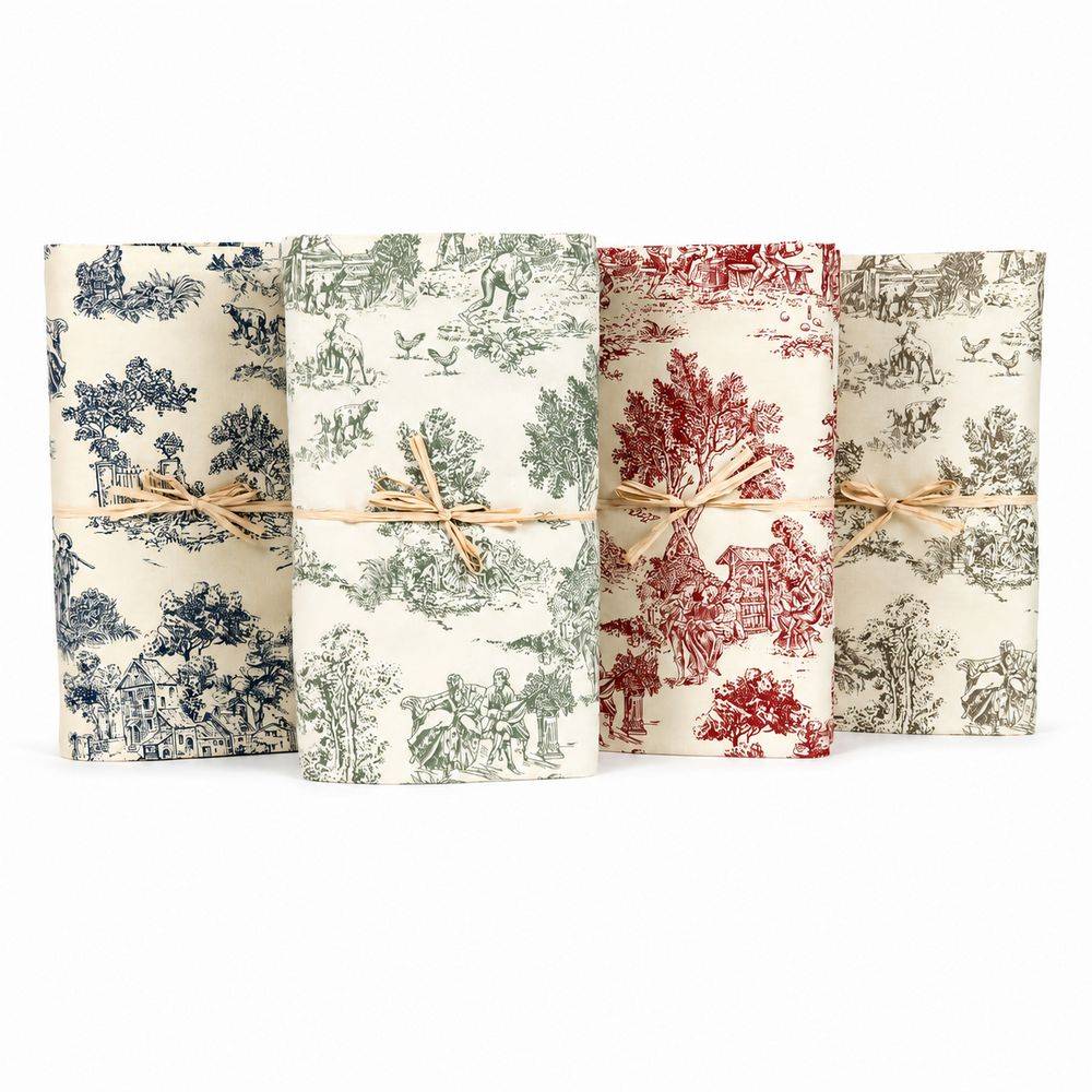 Telo copridivano copritutto Toile de Jouy Bordeaux fondo Panna 260 x 280