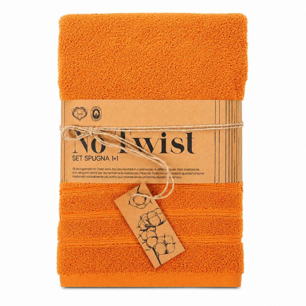 Coppia asciugamani No Twist da 600 gr Tinta unita Ruggine 