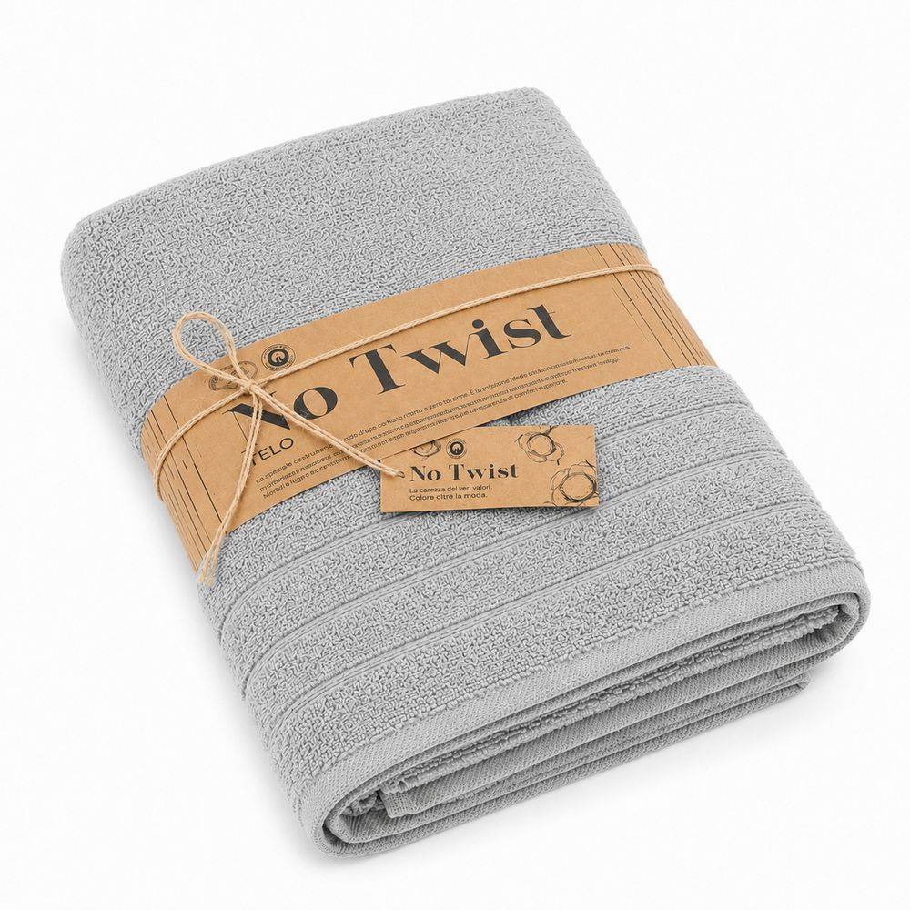 Telo bagno No Twist da 600 gr Tinta unita Grigio 