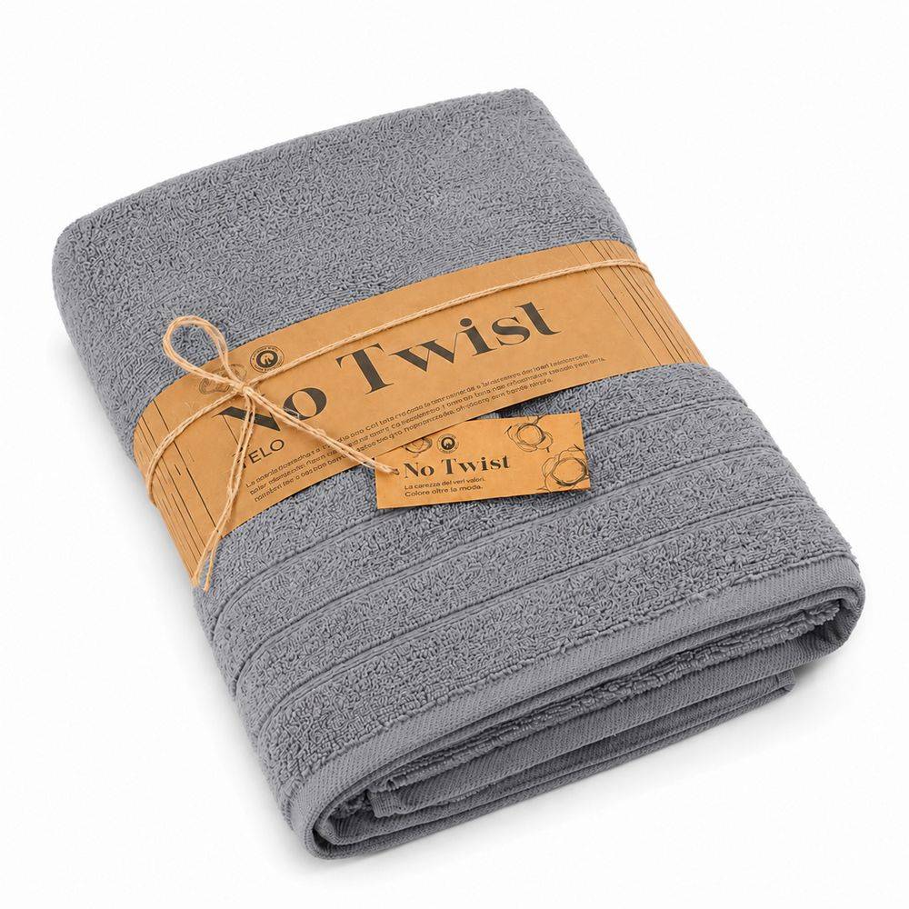 Telo bagno No Twist da 600 gr Tinta unita Fumo 