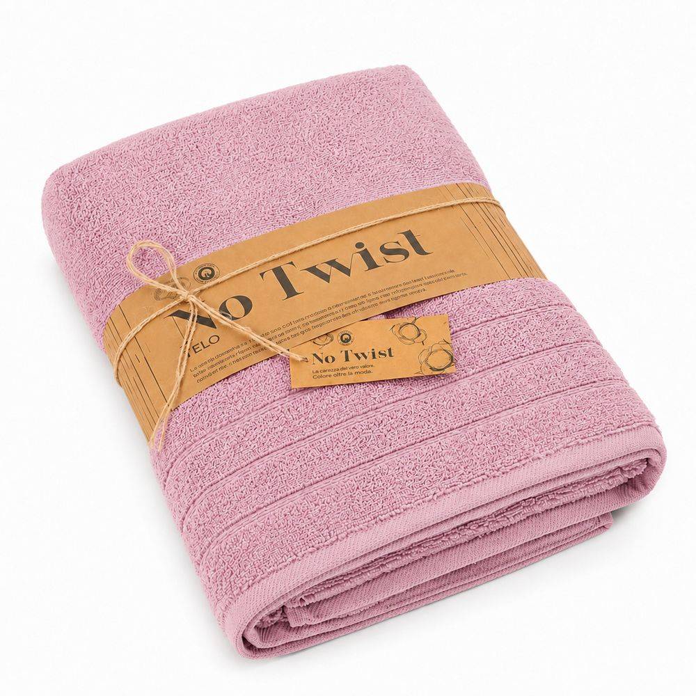 Telo bagno No Twist da 600 gr Tinta unita Rosa