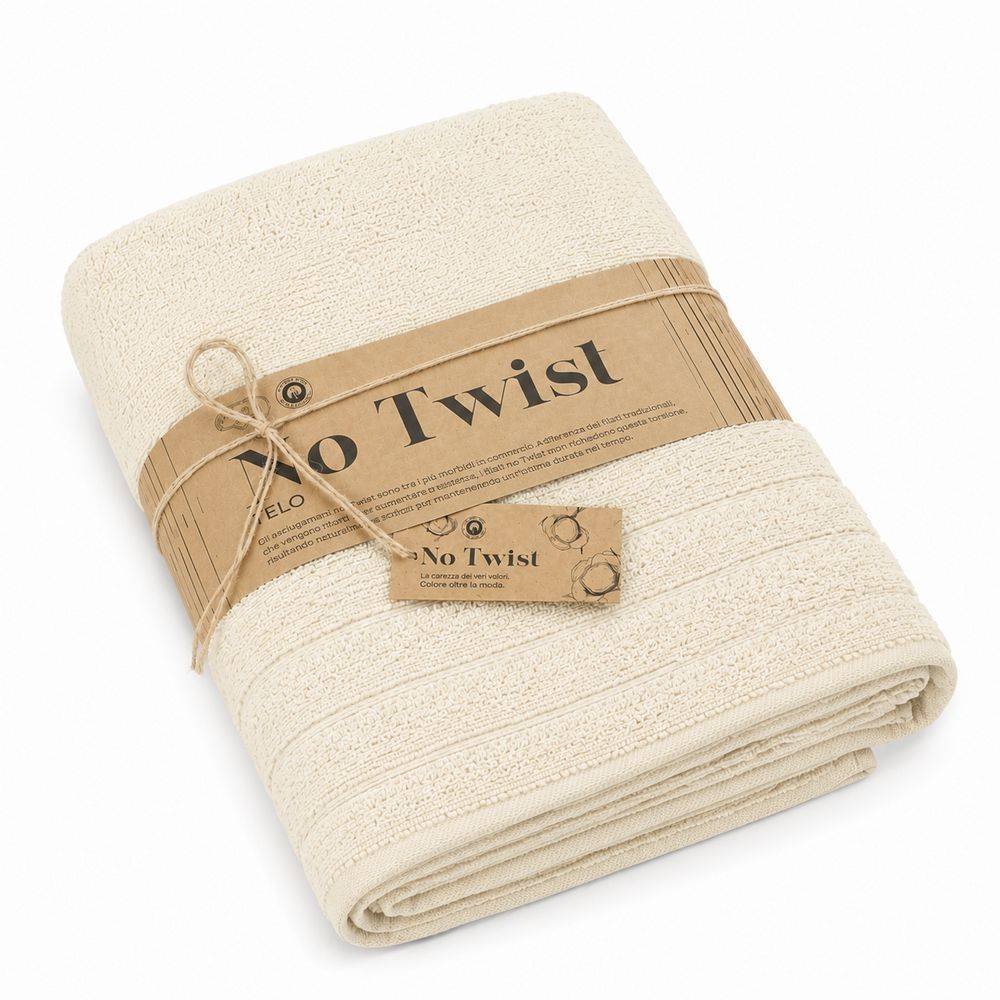 Telo bagno No Twist da 600 gr Tinta unita Crema