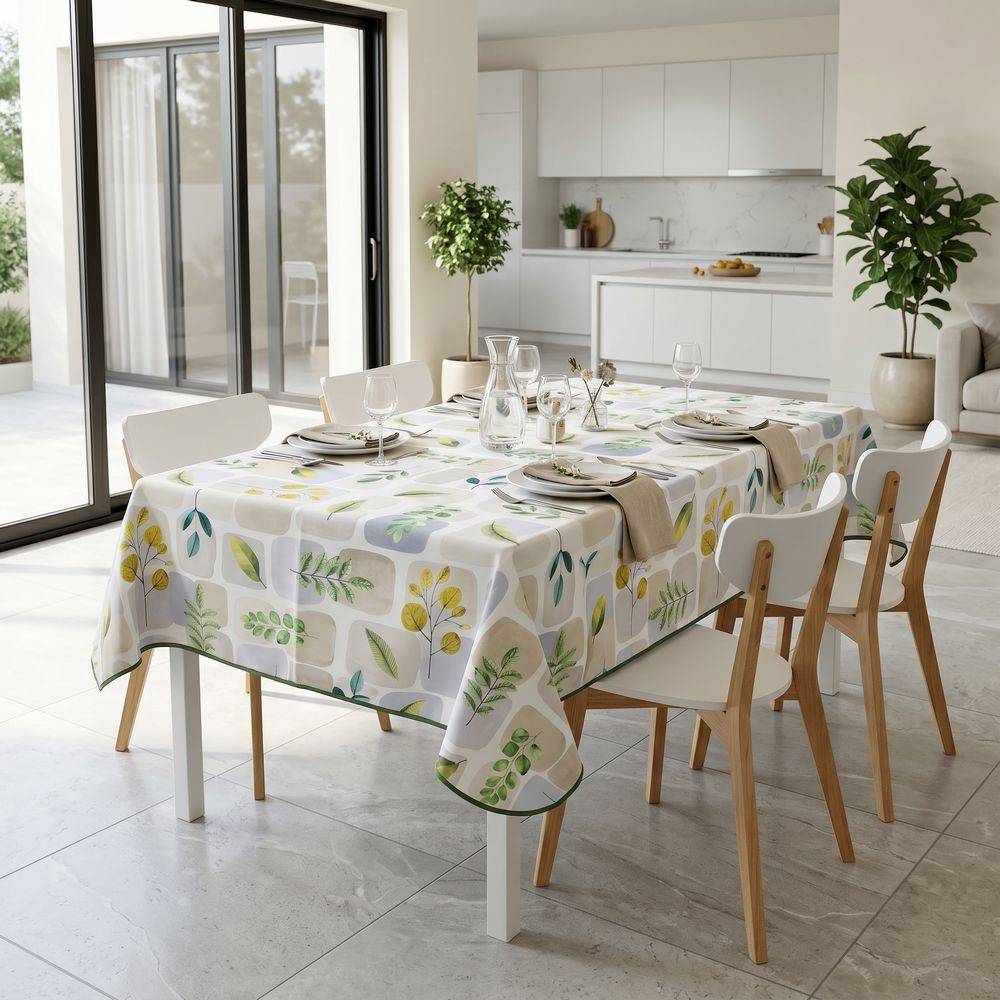 Tovaglia antimacchia Foglie Gialle e Verdi 150 x 180