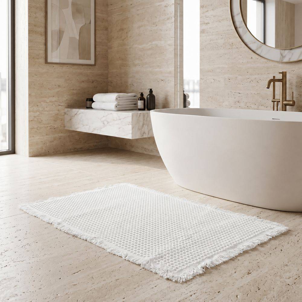 Tappeto antiscivolo Bees nido d'ape Bianco 60x120