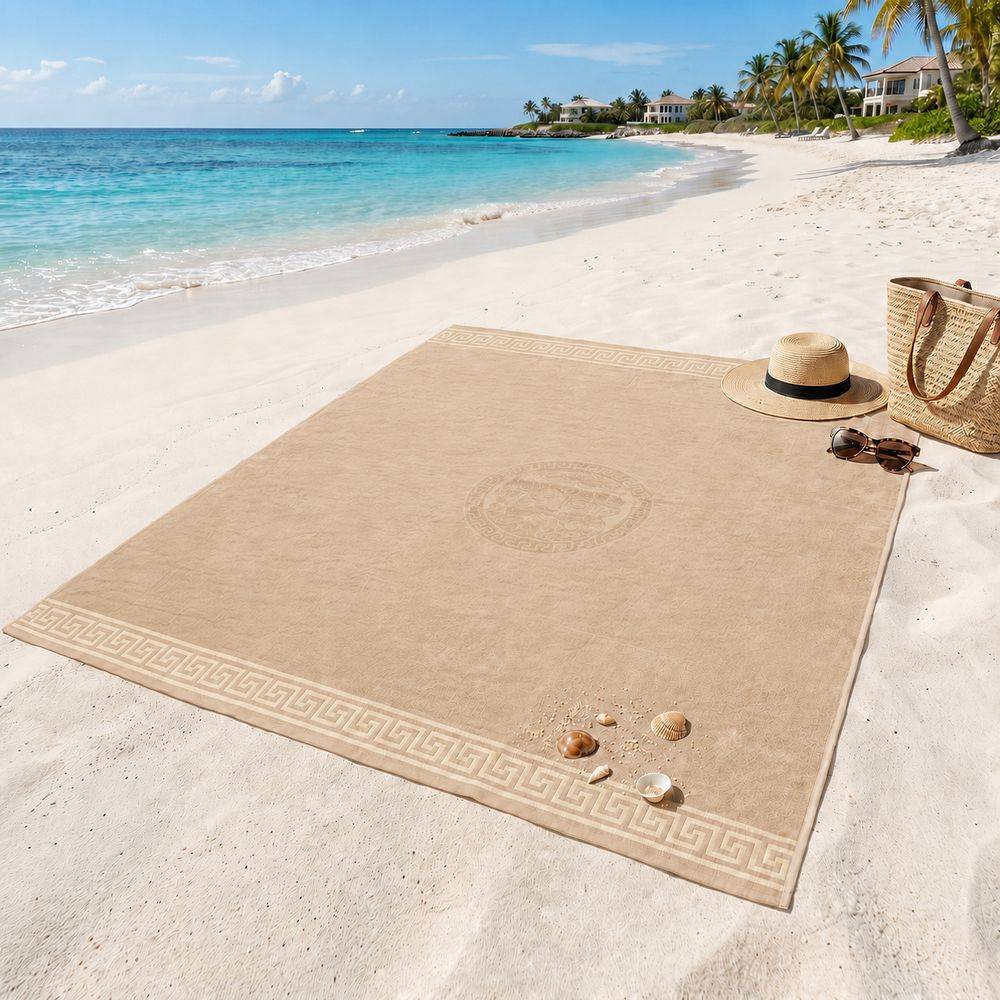 Telo Mare Spugna Velour Jumbo Cameo Beige 140x165
