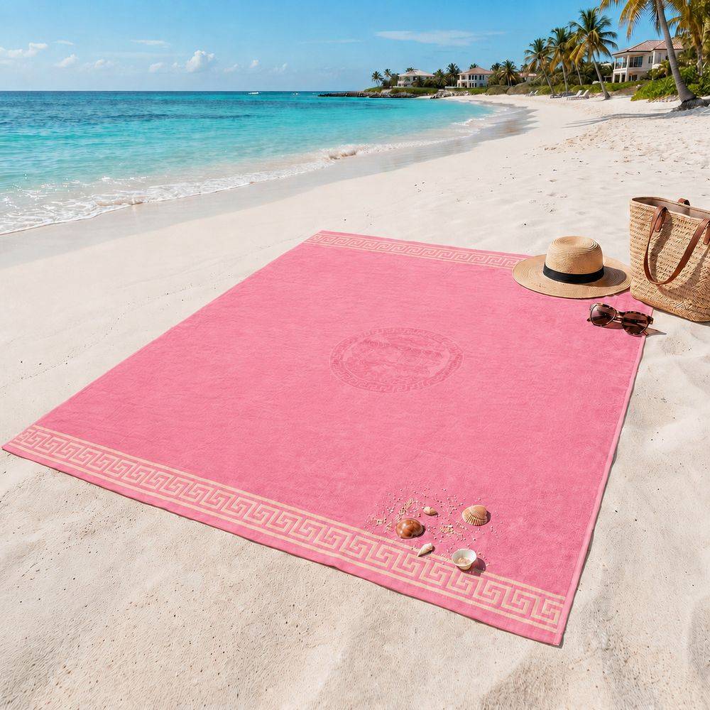 Telo Mare Spugna Velour Jumbo Cameo Rosa 140x165