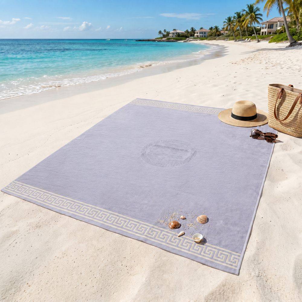 Telo Mare Spugna Velour Jumbo Cameo Grigio 140x165