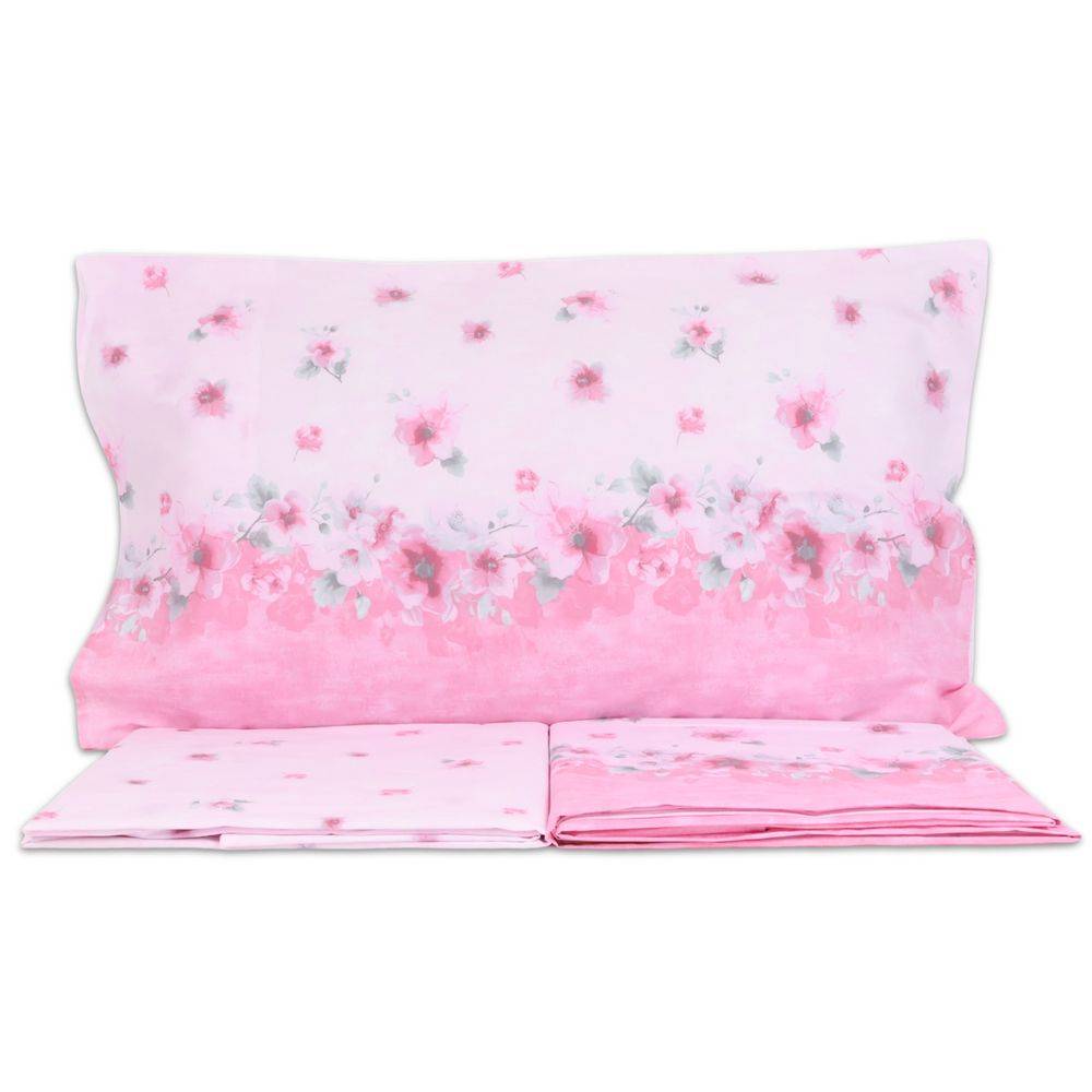 Completo Lenzuola Switch Flowers Rosa Matrimoniale