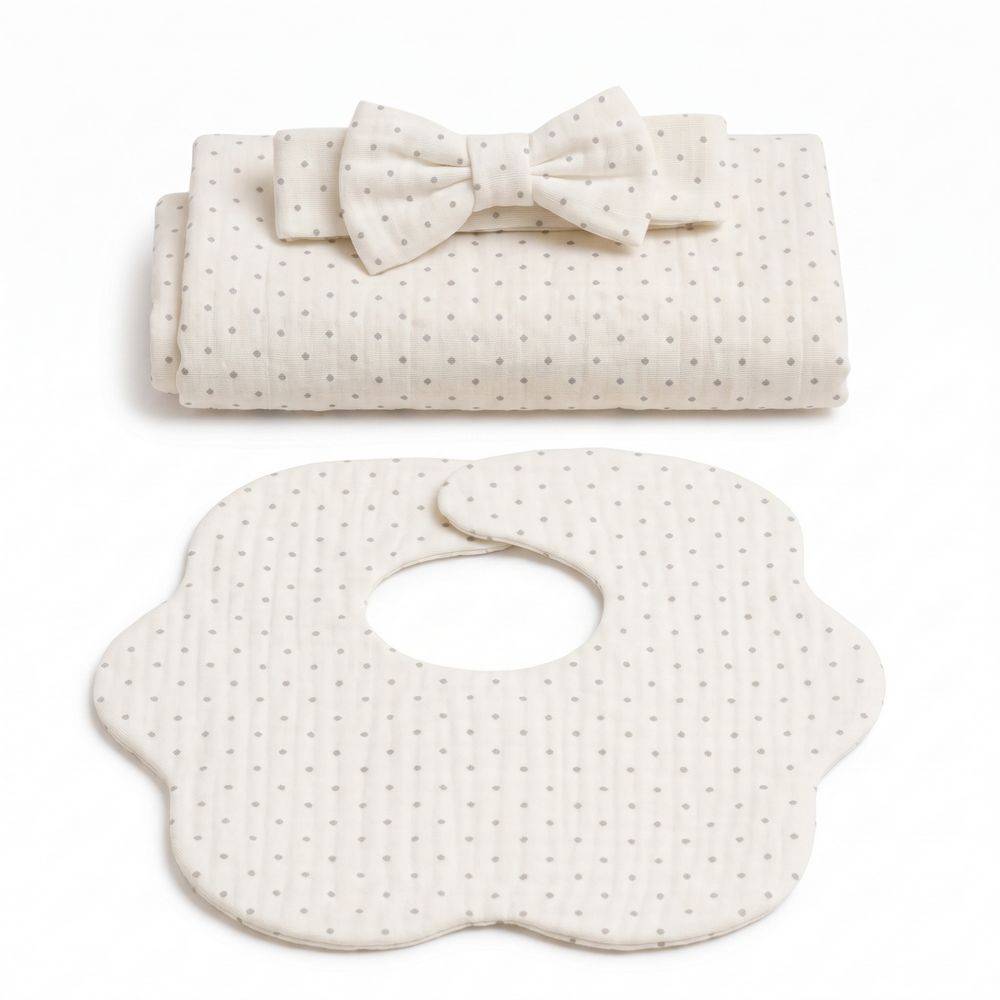 Mimì Baby Set Muslin Pois Neri