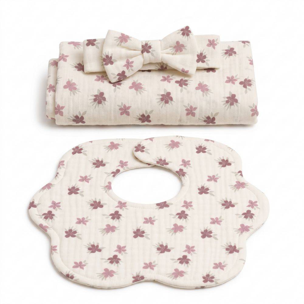 Mimì Baby Set Muslin Fiori Rosa