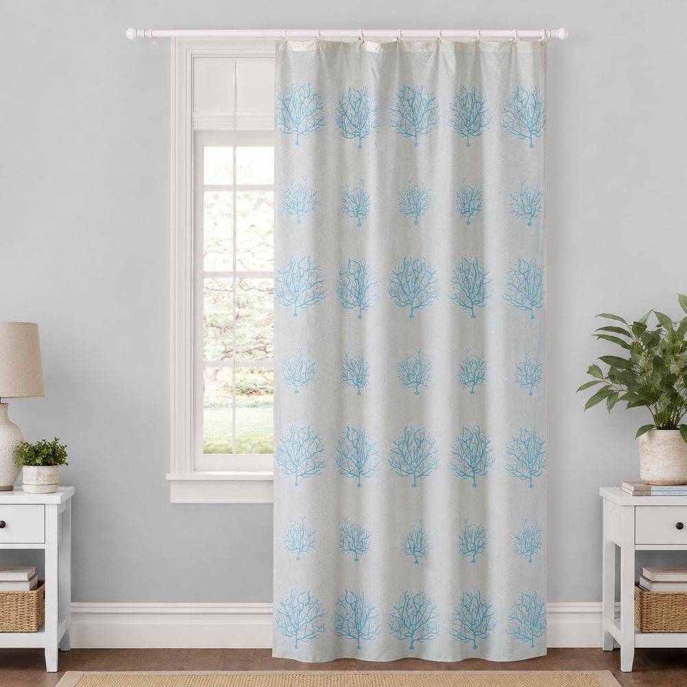 Tendone ricamato Sardegna con lacci Acqua 140x290