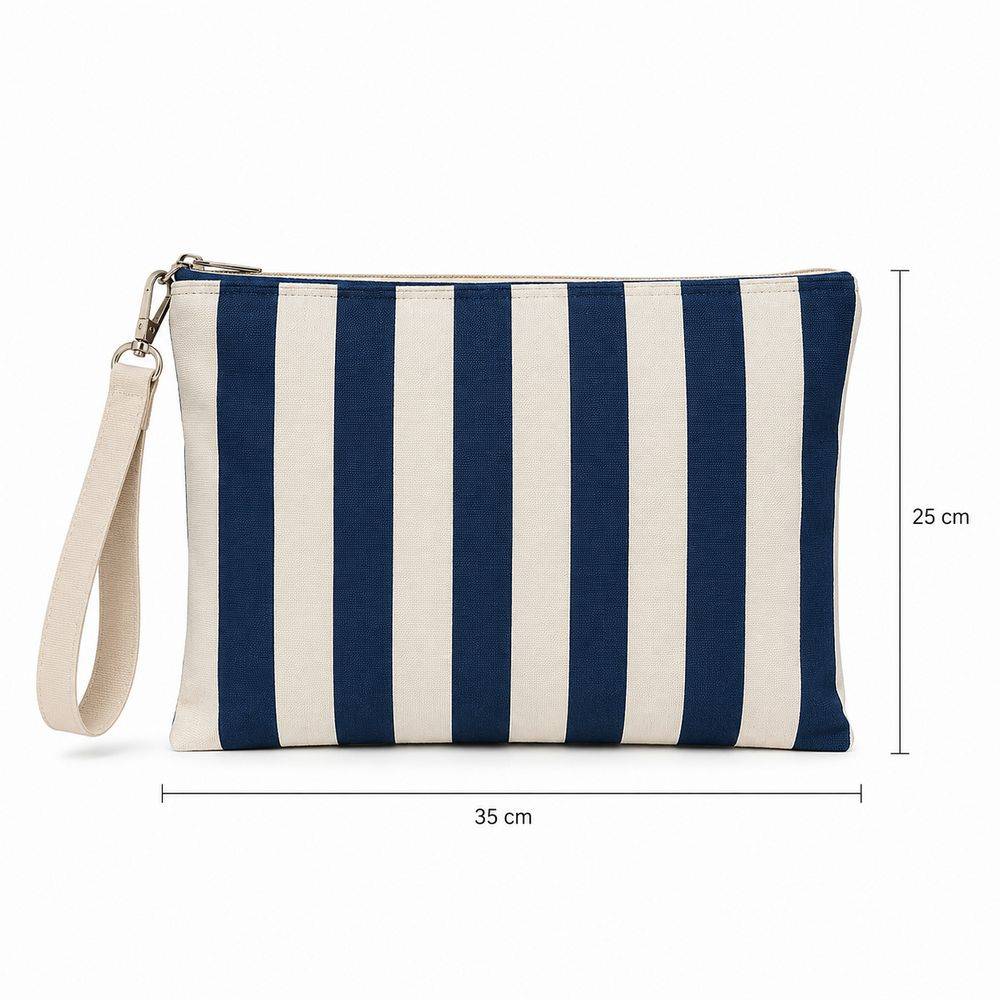 Pochette in Tessuto a Righe Garcia Blu