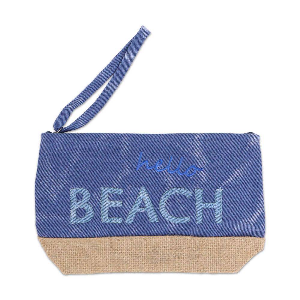 Pochette in Tessuto Bria Blu
