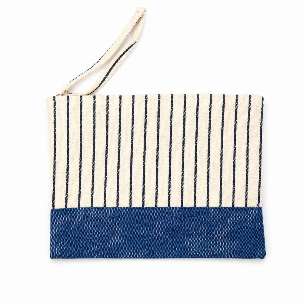 Pochette in Tessuto Giulia Blu