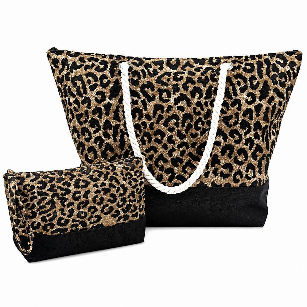 Set Borsa + Pochette in tessuto Leo