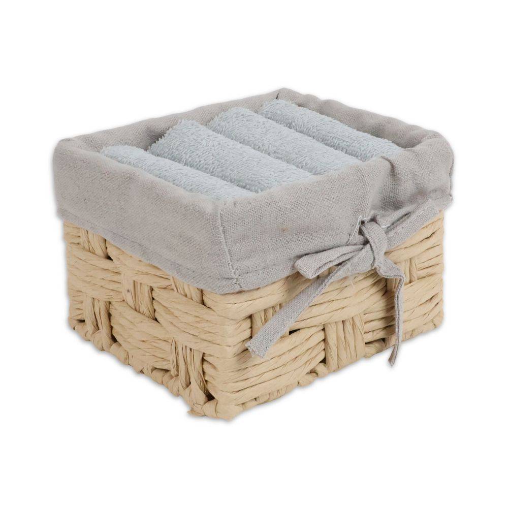 Cestino 4 Lavette in Spugna Lien Grigio