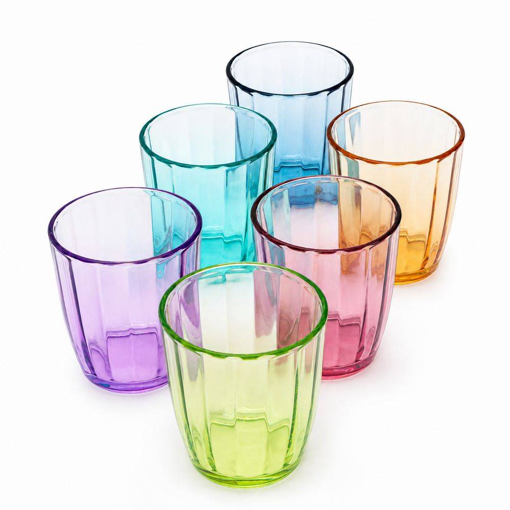 Set 6 Bicchieri in Vetro Colorato Milano 30 cl