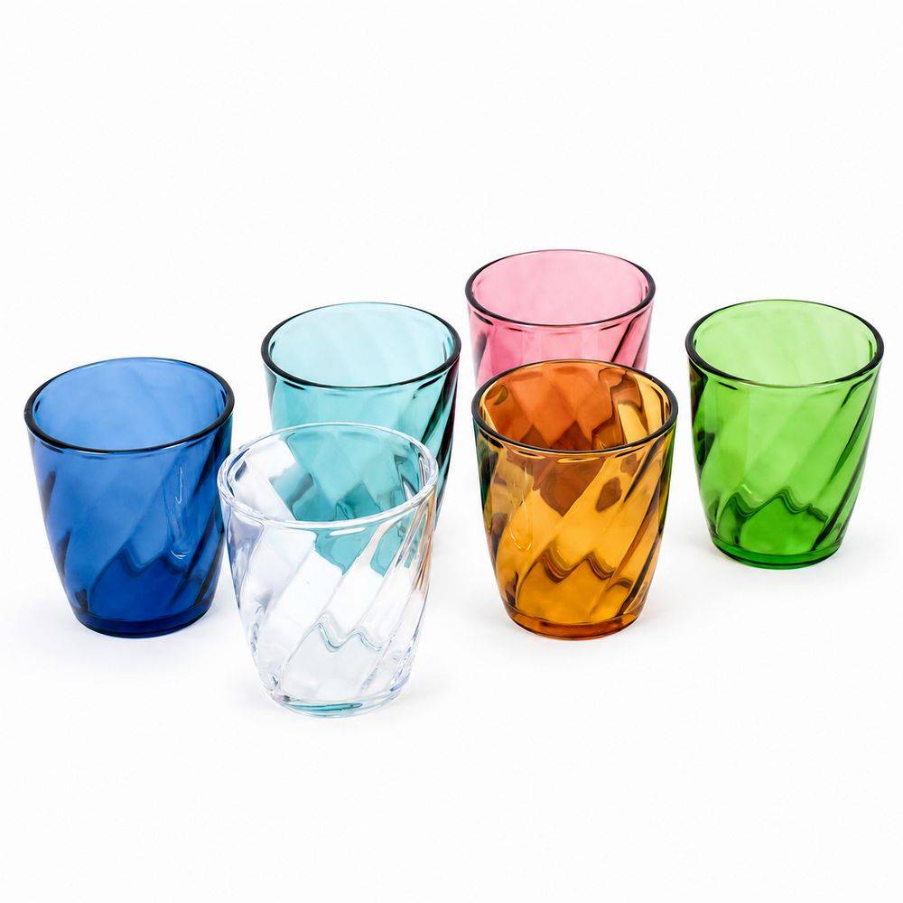Set 6 Bicchieri in Vetro Colorato Lecco 30 cl