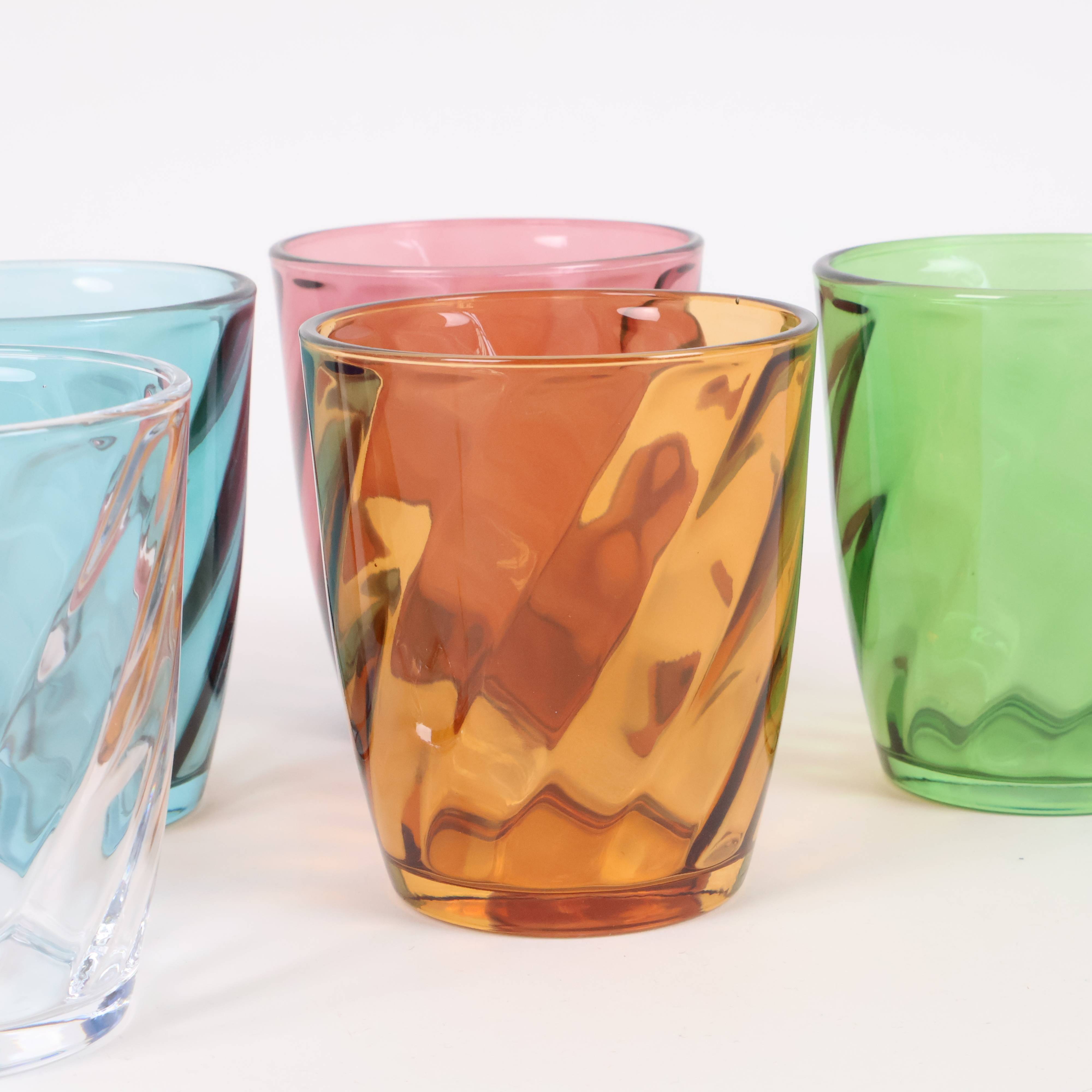 Set 6 Bicchieri in Vetro Colorato Lecco 30 cl